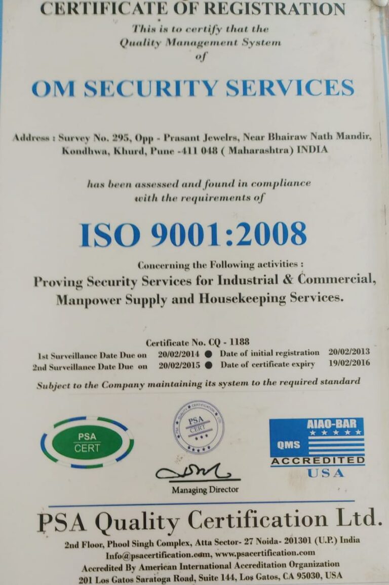 Om security ISO certified company