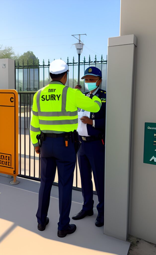 Security Guard Meeting Visitors